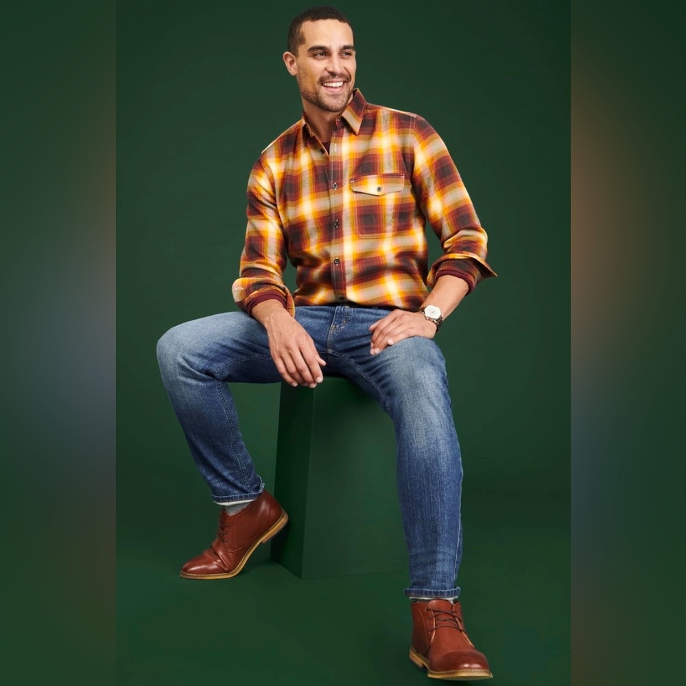 Men’s Premium Outdoor Long Sleeve Flannel Button Down Shirt